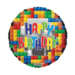 Lego Happy Birthday Foil Balloon - Inflated
