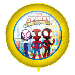 Spidey and Friends Round Foil Balloon - Inflated