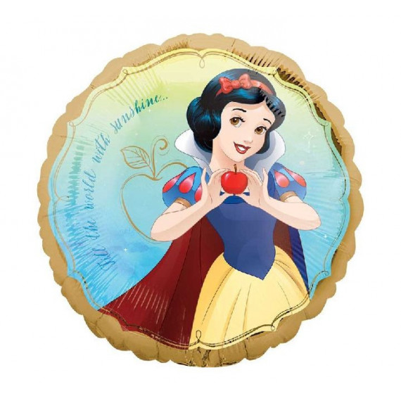 Snow White Round Foil Balloon - Inflated Snow White Round Foil Balloon - Inflated