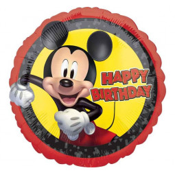 Mickey Mouse Happy Birthday Round Foil Balloon - Inflated