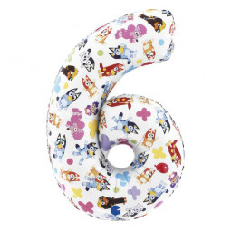 Bluey Supershape Number 6 Foil Balloon - Inflated