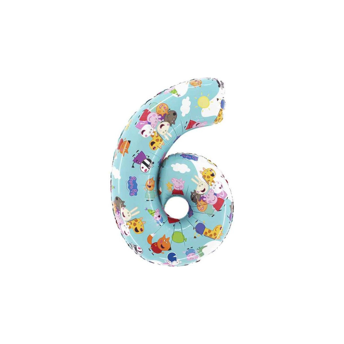 Peppa Pig Supershape Number 6 Foil Balloon - Inflated