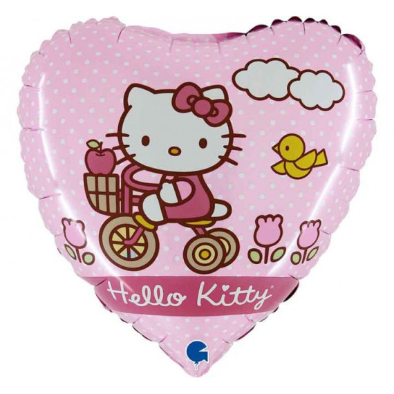 Hello Kitty Heart Foil Balloon - Inflated