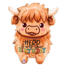 Highland Cow SuperShape Foil Balloon - Inflated