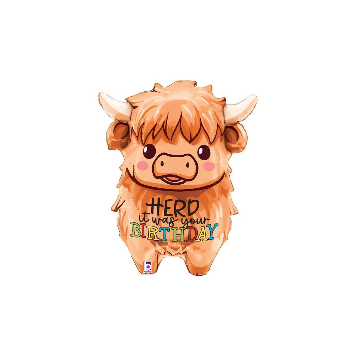 Highland Cow SuperShape Foil Balloon - Inflated
