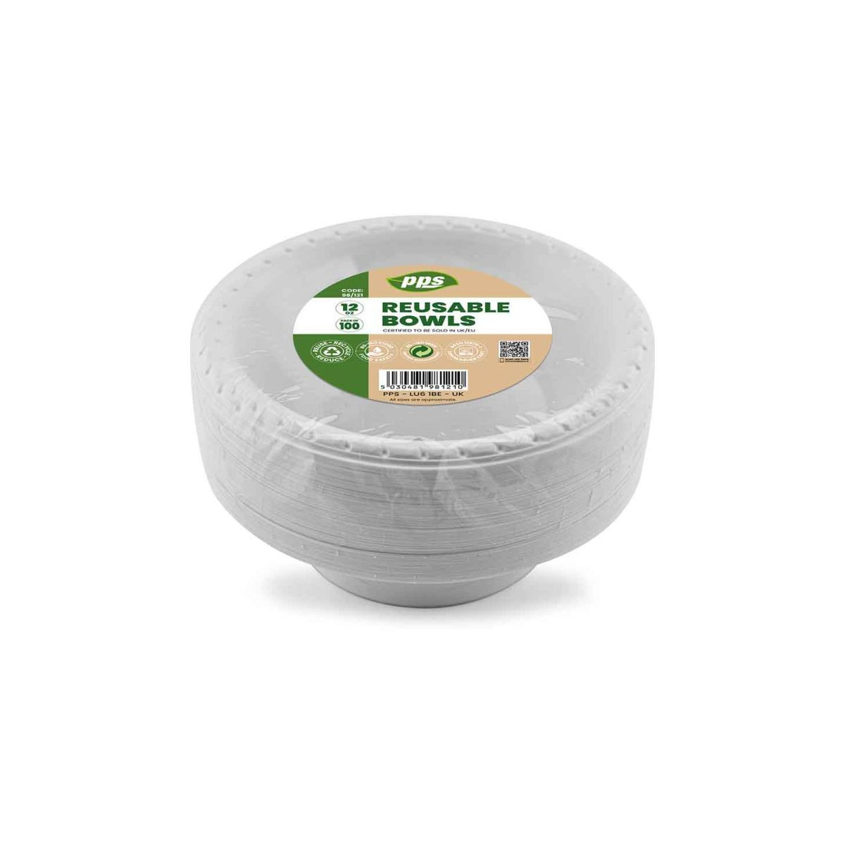 White Plastic Bowls - 100 Pack White Plastic Bowls - 100 Pack