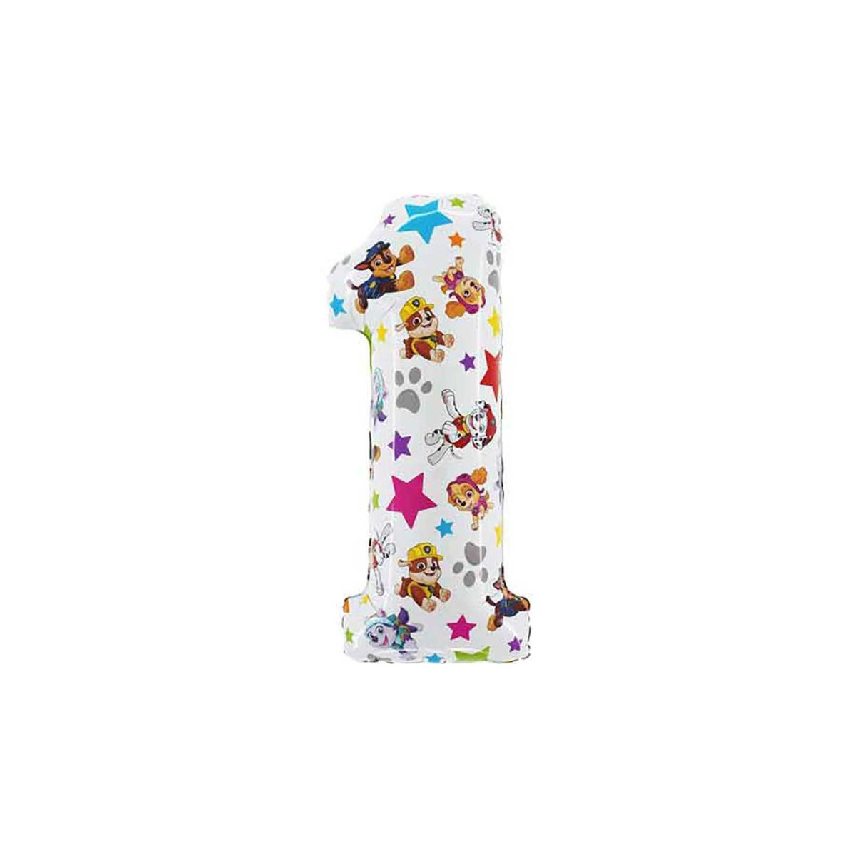 Paw Patrol Supershape Number 1 Foil Balloon - Inflated