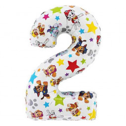 Paw Patrol Supershape Number 2 Foil Balloon - Inflated