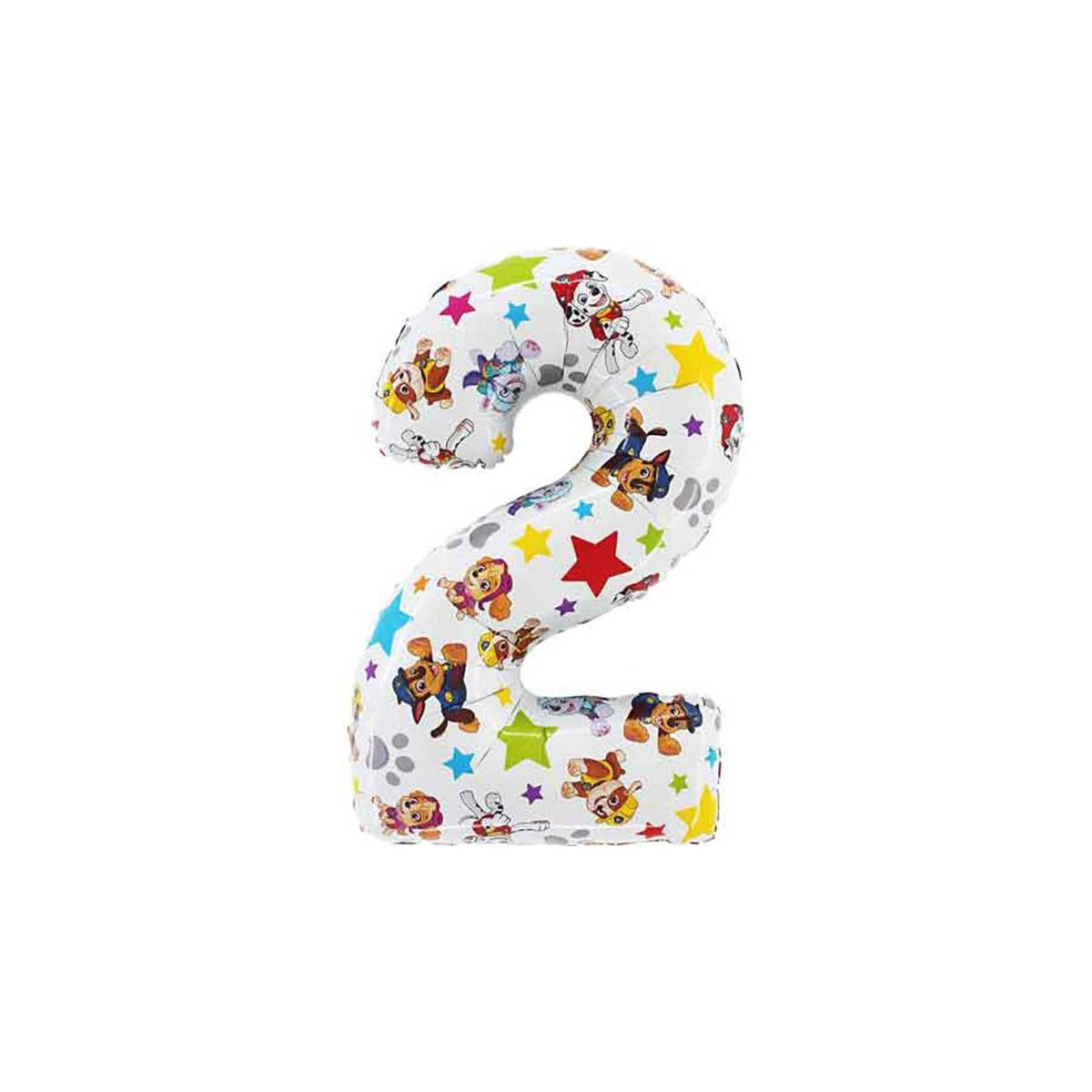 Paw Patrol Supershape Number 2 Foil Balloon - Inflated