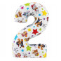 Paw Patrol Supershape Number 2 Foil Balloon - Inflated