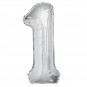 Silver Giant Number Supershape Foil Balloons - Numbers 0 - 9 - Inflated