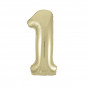 White Gold Giant Number Supershape Foil Balloons - Numbers 0 - 9 - Inflated