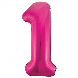 Pink Giant Number Supershape Foil Balloons - Numbers 0 - 9 - Inflated