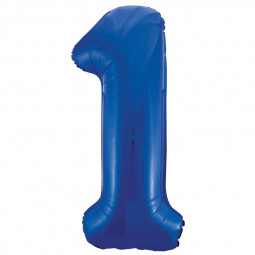 Blue Giant Number Supershape Foil Balloons - Numbers 0 - 9 - Inflated