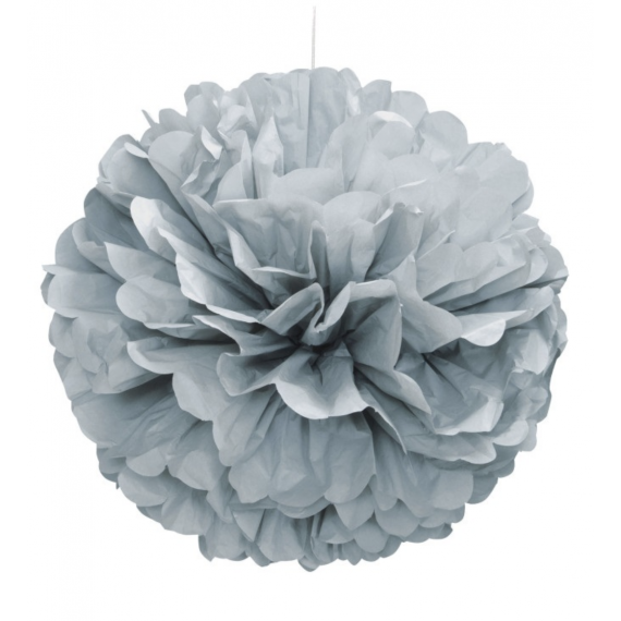 Silver Tissue Paper Pom Pom Decoration Silver Tissue Paper Pom Pom Decoration