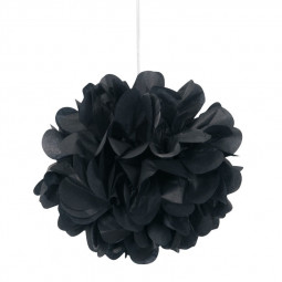 3 Black Tissue Paper Pom Pom Decorations
