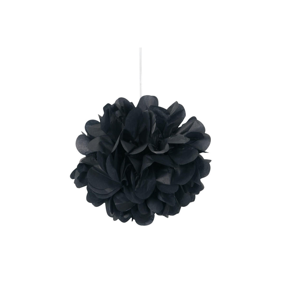 3 Black Tissue Paper Pom Pom Decorations 3 Black Tissue Paper Pom Pom Decorations