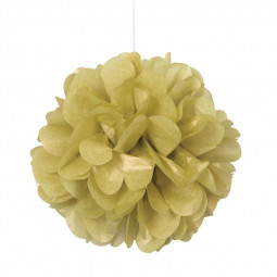 3 Gold Tissue Paper Pom Pom Decorations