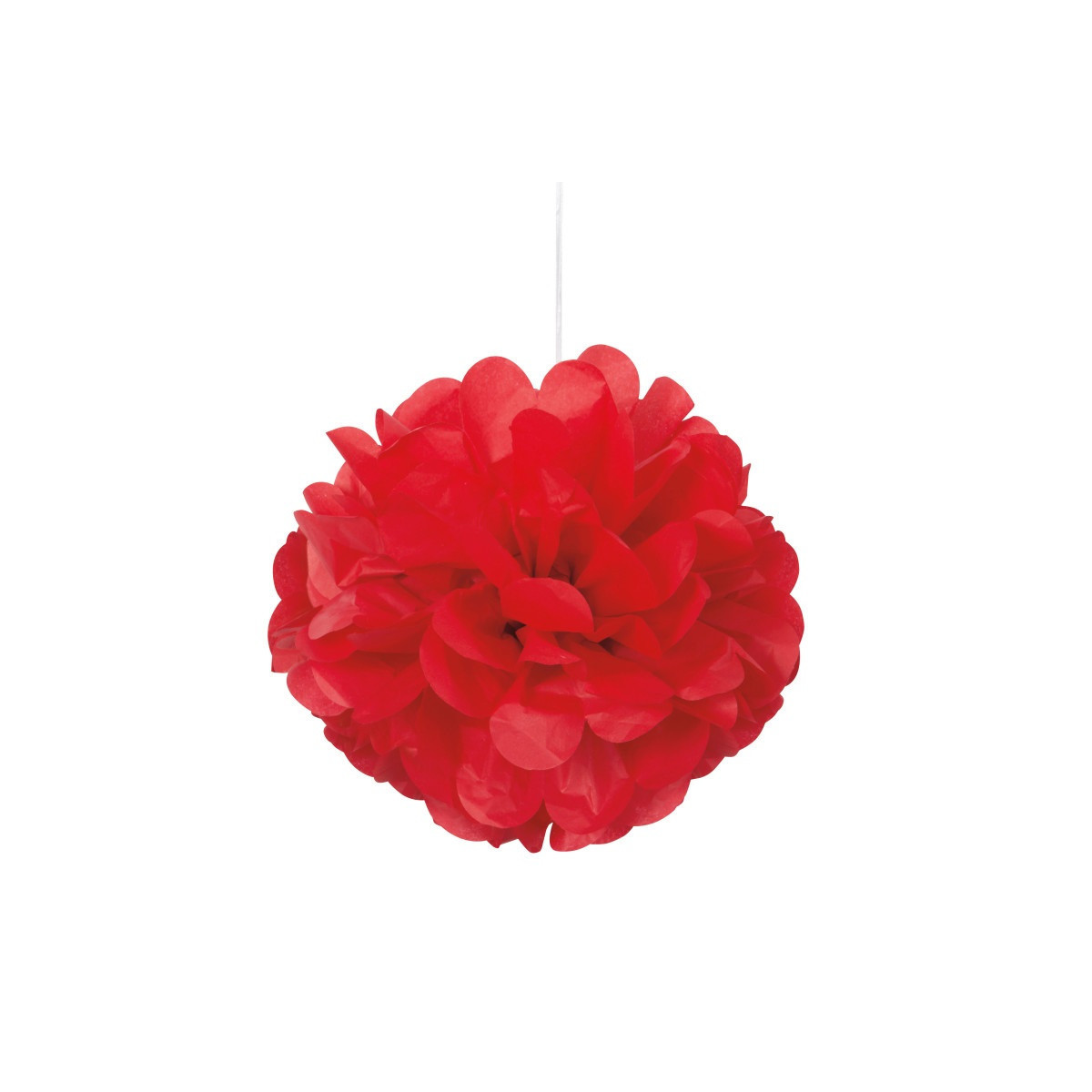 3 Red Tissue Paper Pom Pom Decorations 3 Red Tissue Paper Pom Pom Decorations