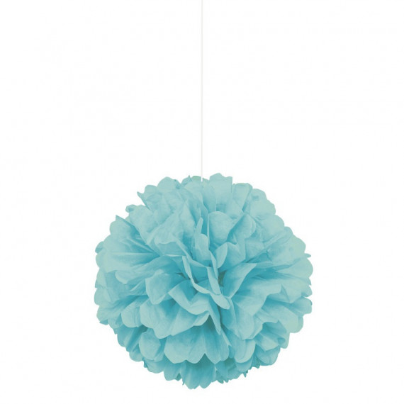 3 Teal Tissue Paper Pom Pom Decorations 3 Teal Tissue Paper Pom Pom Decorations