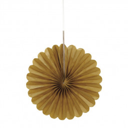 3 Gold Paper Fan Decorations