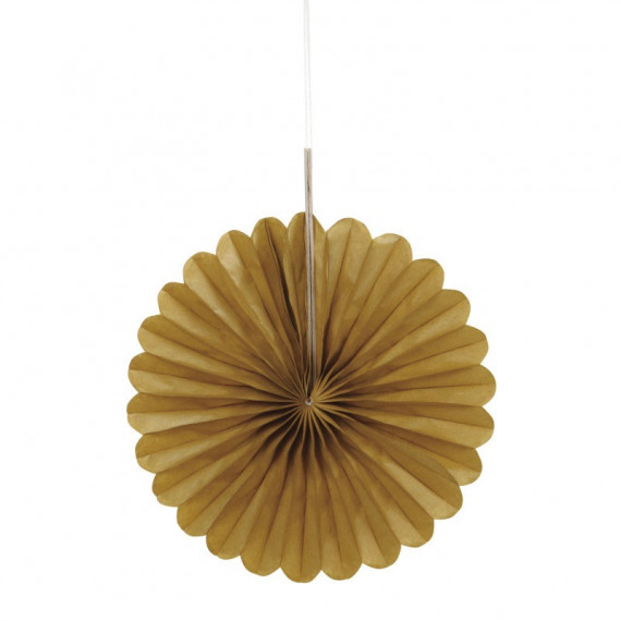 3 Gold Paper Fan Decorations 3 Gold Paper Fan Decorations