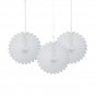 3 White Paper Fan Decorations 3 White Paper Fan Decorations