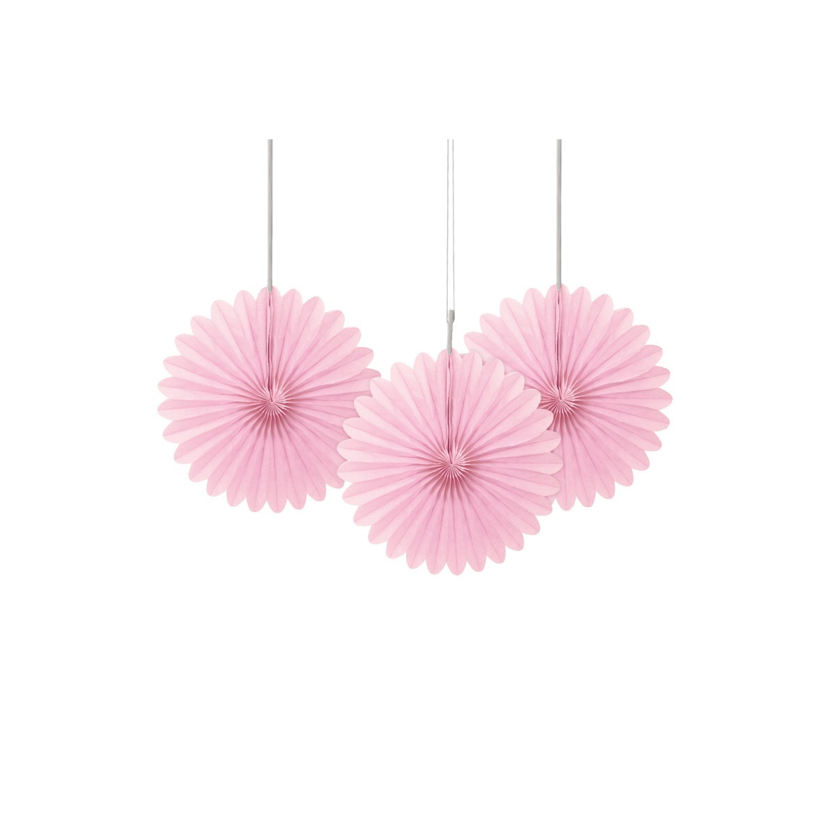 3 Light Pink Paper Fan Decorations 3 Light Pink Paper Fan Decorations