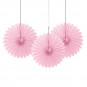 3 Light Pink Paper Fan Decorations 3 Light Pink Paper Fan Decorations