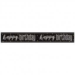 Black Happy Birthday Banner