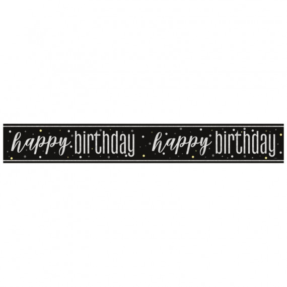 Black Happy Birthday Banner