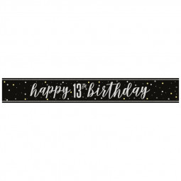 Black 13th Birthday Banner