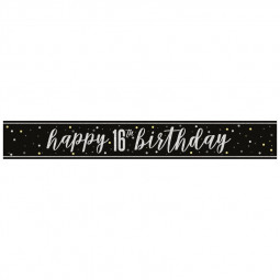 Black 16th Birthday Banner