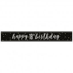 Black 18th Birthday Banner