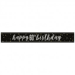 Black 60th Birthday Banner