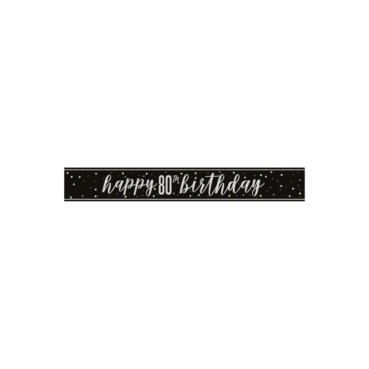 Black 80th Birthday Banner Black 80th Birthday Banner