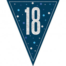 Blue 18th Birthday Plastic Bunting