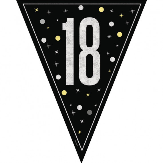 Black 18th Birthday Plastic Bunting Black 18th Birthday Plastic Bunting