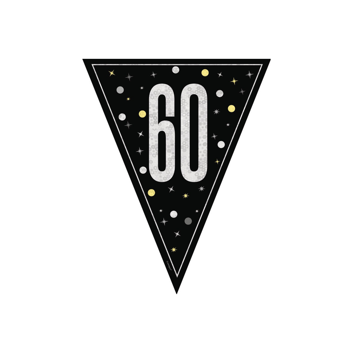 Black 60th Birthday Plastic Bunting