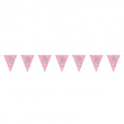 Pink 70th Birthday Plastic Bunting