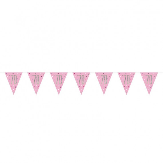 Pink 70th Birthday Plastic Bunting Pink 70th Birthday Plastic Bunting