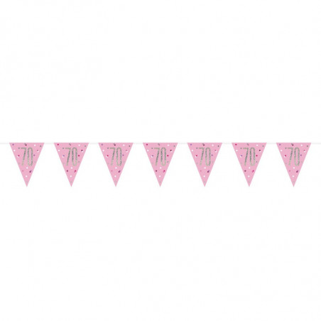 Pink 70th Birthday Plastic Bunting