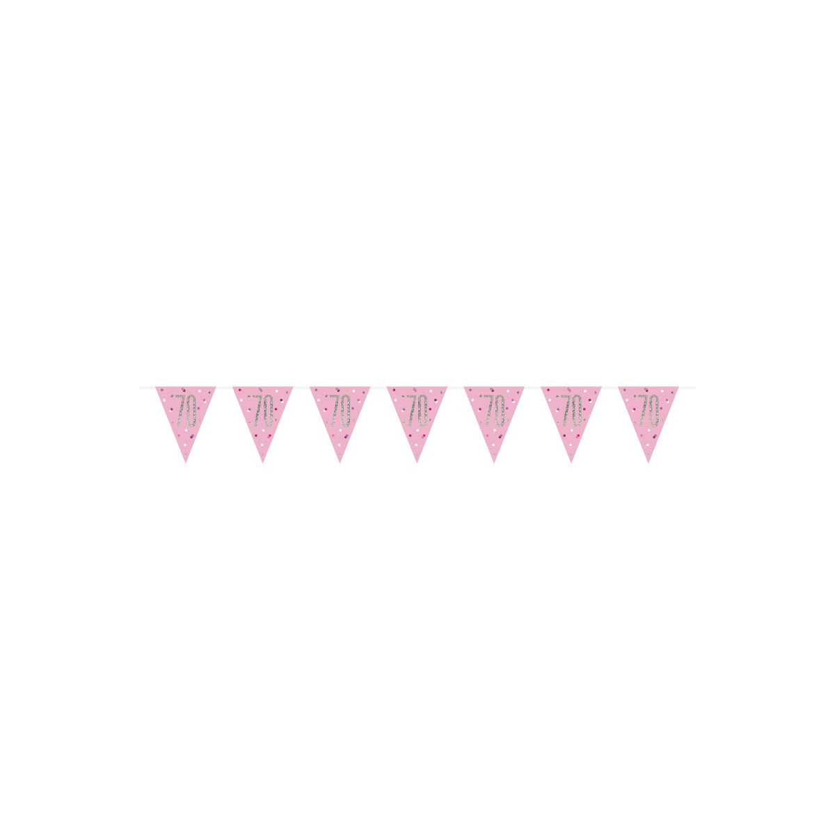 Pink 70th Birthday Plastic Bunting Pink 70th Birthday Plastic Bunting