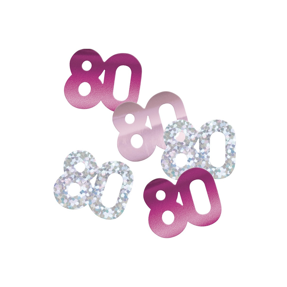 Pink 80th Birthday Confetti
