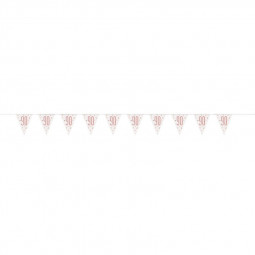 Rose Gold 90th Birthday Plastic Bunting