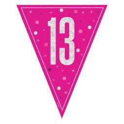 Pink 13th Birthday Plastic Bunting