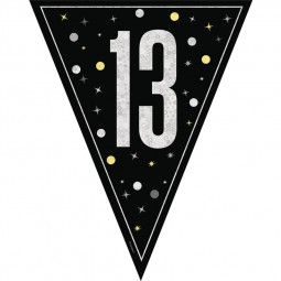 Black 13th Birthday Plastic Bunting
