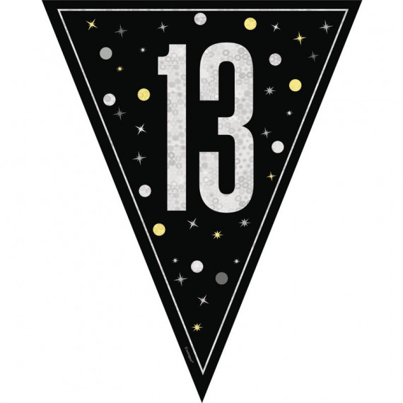 Black 13th Birthday Plastic Bunting Black 13th Birthday Plastic Bunting