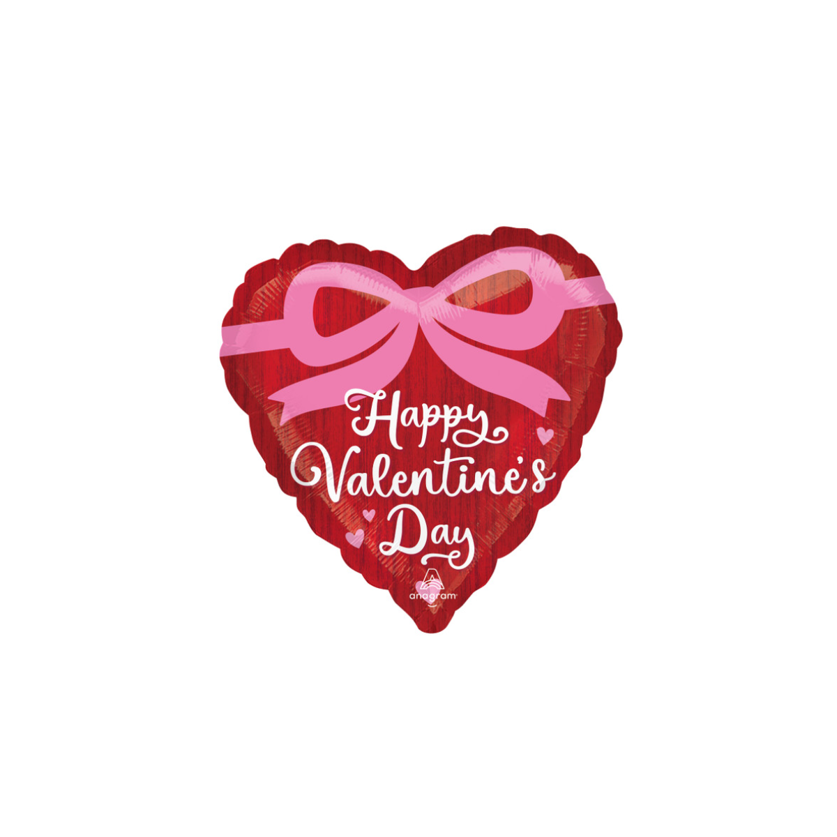 Bow Happy Valentine's Day Red Heart Foil Balloon - Inflated