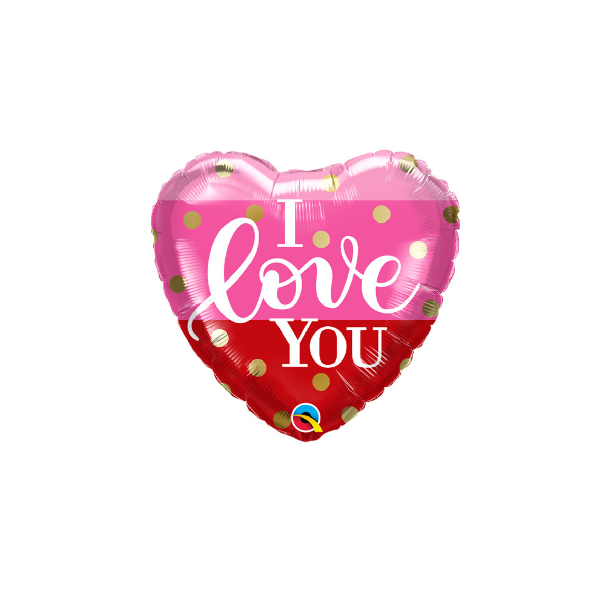 I Love You Red & Pink Heart Foil Balloon- Inflated